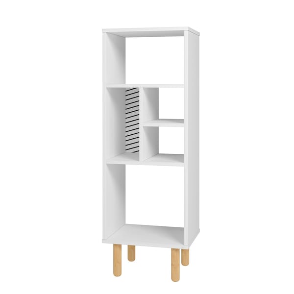 Manhattan Comfort Essex 42.51 Bookcase with 5 Shelves in White and Zebra 411AMC176 - main